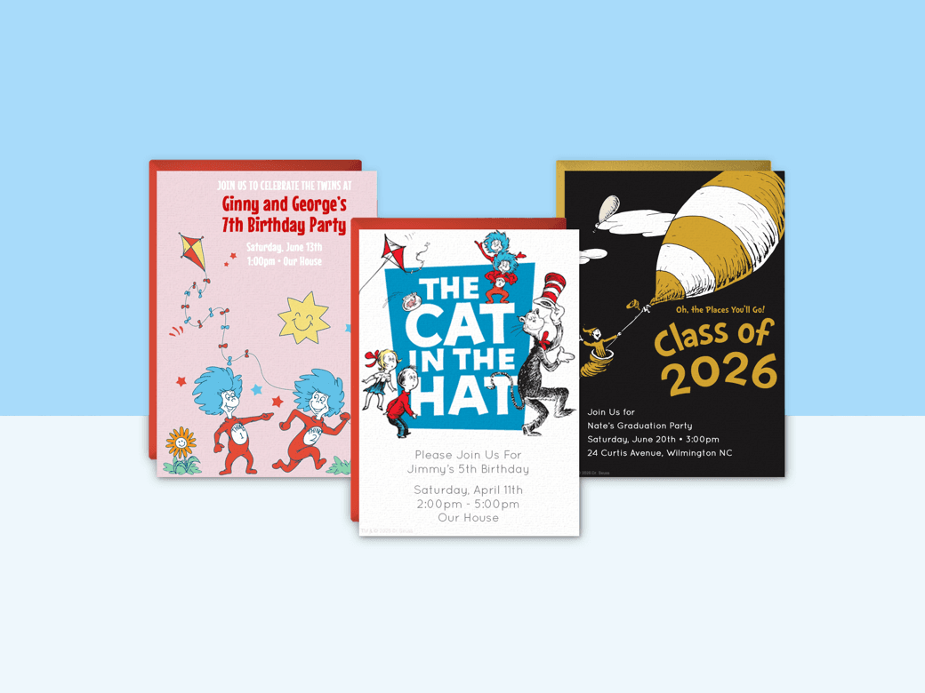 Dr. Seuss Online Invitations & Digital Greeting Cards